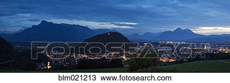 Salzburg, Austria, at Night View Large Photo Image Stock Image - Salzburg, Austria, at Night. Fotosearch