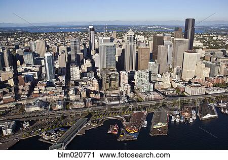 Seattle Office Buildings View Large Photo Image Stock Image - Seattle Office Buildings. Fotosearch