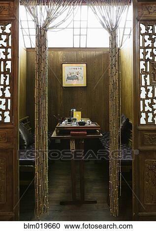 Stock Image - Segregated Booth in an Asian Restaurant. Fotosearch
