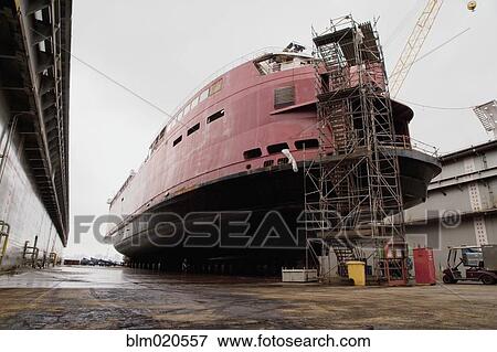 Ship on Dry Dock View Large Photo Image Stock Photo - Ship on Dry Dock. Fotosearch