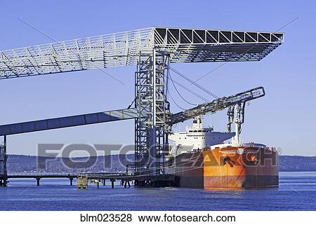 Shipping, grain, bulk carrier, loading at pier in Port of Tacoma View Large Photo Image Stock Photo - Shipping, grain, bulk carrier, loading at pier in Port of Tacoma. Fotosearch