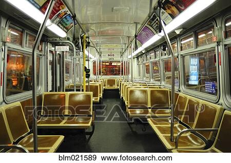 Stock Photo - Shot of Empty Subway Car. Fotosearch