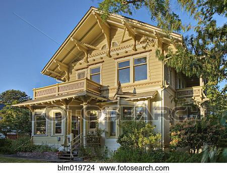 Picture - Side of Two Story House. Fotosearch