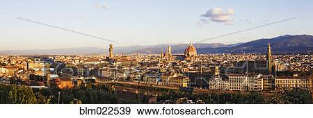 Skyline of Florence from the Piazza Michelangelo at Dawn View Large Photo Image Stock Photo - Skyline of Florence from the Piazza Michelangelo at Dawn. Fotosearch