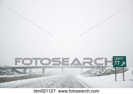 Snowy Highway View Large Photo Image Stock Photo - Snowy Highway. Fotosearch