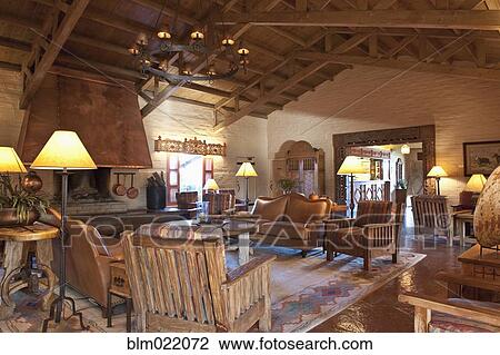 Stock Image - Southwestern Style Great Room. Fotosearch