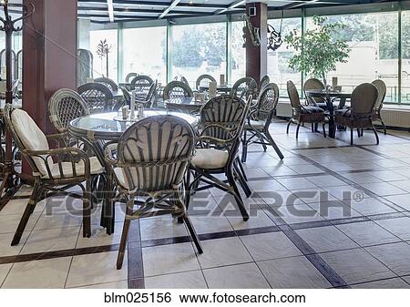 Spacious Cafe With Rattan Furniture View Large Photo Image Stock Photograph - Spacious Cafe With Rattan Furniture. Fotosearch