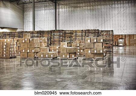 Stock Photography - Stacks of Boxes and Pallets. Fotosearch