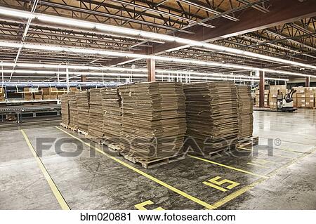 Stock Image - Stacks of Boxes on Pallets. Fotosearch