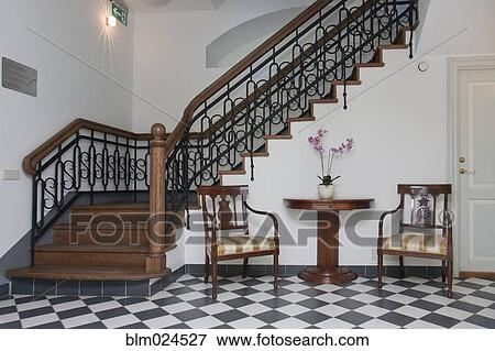 Staircase in an Elegant Hall View Large Photo Image Stock Photo - Staircase in an Elegant Hall. Fotosearch
