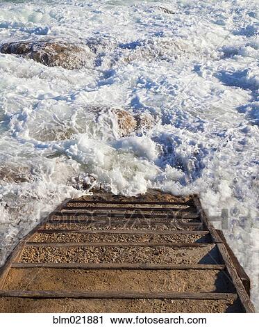 Stairway to Ocean Surf View Large Photo Image Stock Image - Stairway to Ocean Surf. Fotosearch