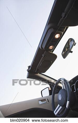 Steering Column and Roof Of Convertible View Large Photo Image Picture - Steering Column and Roof Of Convertible. Fotosearch