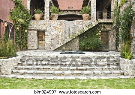Stock Photo - Steps to the Casa Luna Ranch. Fotosearch