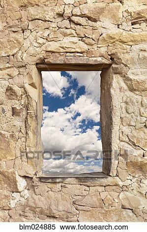Stock Photography - Stone Window Showing the Sky. Fotosearch