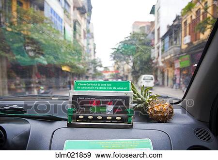 Stock Photo - Street View from Taxi Interior. Fotosearch