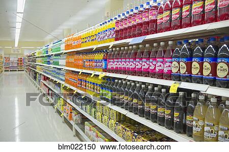 Stock Image - Supermarket Shelves and Aisle. Fotosearch