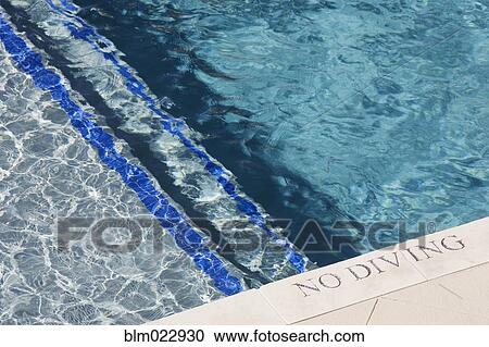 Swimming Pool Edge With No Diving Sign View Large Photo Image Stock Image - Swimming Pool Edge With No Diving Sign. Fotosearch
