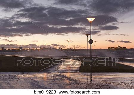 Stock Image - Tallinn coastline and stormy seas. Fotosearch