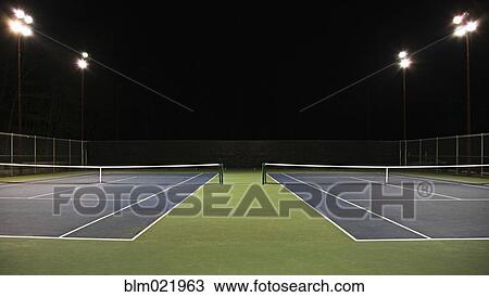 Tennis Court at Night View Large Photo Image Stock Image - Tennis Court at Night. Fotosearch