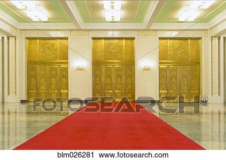 Stock Image - The Great Hall of the People in Tiananmen Square. Fotosearch