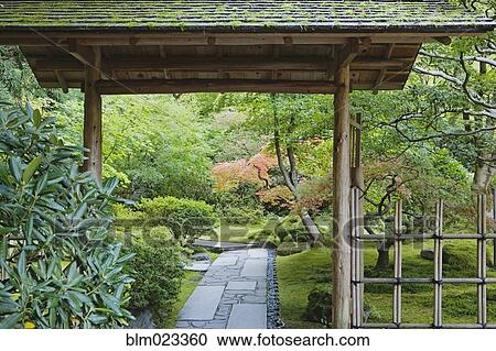 Stock Image - The Japanese Garden in Portland . Fotosearch