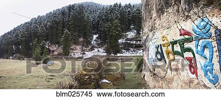 Stock Photography - The landscape of the valley of Druk-chu, Taktsang Lhamo or Langmusi. Fotosearch