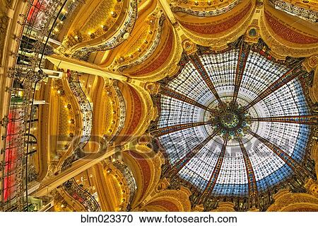 The stained glass dome of Galleries Lafayette View Large Photo Image Stock Image - The stained glass dome of Galleries Lafayette. Fotosearch
