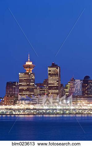 Stock Image - The Vancouver skyline at twilight. Fotosearch