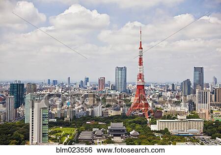 Tokyo Tower and Downtown Tokyo Skyline, Tokyo, Japan View Large Photo Image Stock Photograph - Tokyo Tower and Downtown Tokyo Skyline, Tokyo, Japan. Fotosearch