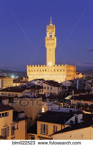 Tower of Palazzo Vecchio at Dusk View Large Photo Image Stock Image - Tower of Palazzo Vecchio at Dusk. Fotosearch