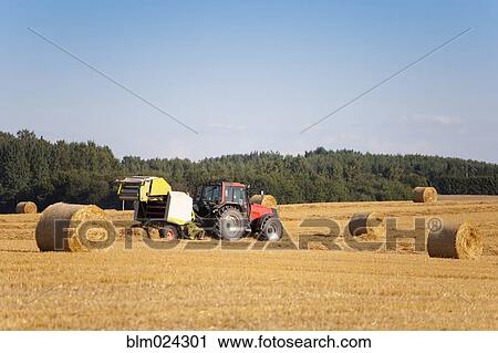 Tractor Harvesting Hay View Large Photo Image Stock Image - Tractor Harvesting Hay. Fotosearch