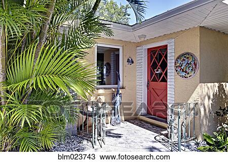 Tropical Home Backdoor View Large Photo Image Stock Image - Tropical Home Backdoor. Fotosearch