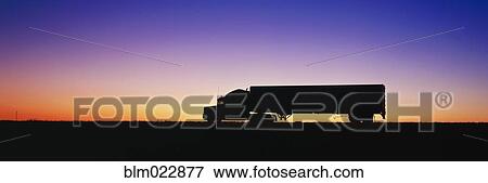 Truck Parked on Freeway at Sunrise View Large Photo Image Stock Photo - Truck Parked on Freeway at Sunrise. Fotosearch