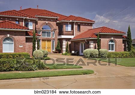 Tuscan Style Home View Large Photo Image Picture - Tuscan Style Home. Fotosearch