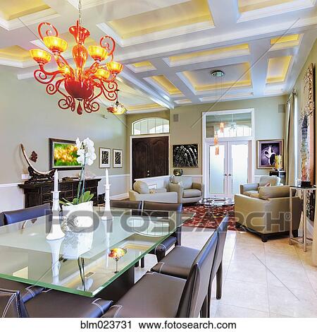 Stock Image - Upscale Dining Room Interior. Fotosearch