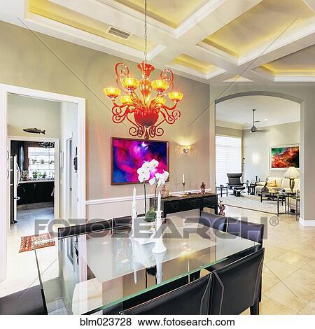 Stock Photo - Upscale Dining Room Interior. Fotosearch