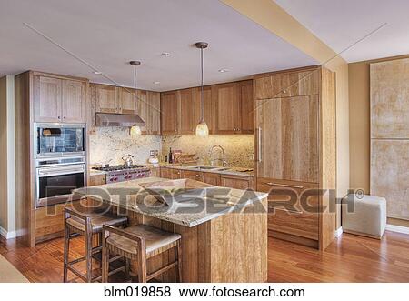 Upscale Kitchen Interior View Large Photo Image Stock Photo - Upscale Kitchen Interior. Fotosearch