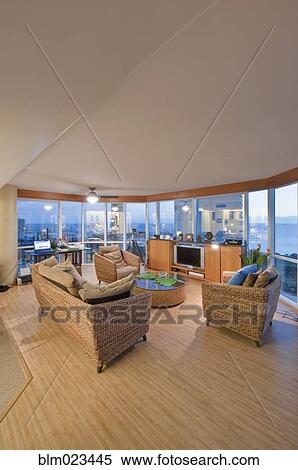 Upscale Living Room and Kitchenette in High Rise Condo View Large Photo Image Stock Photography - Upscale Living Room and Kitchenette in High Rise Condo. Fotosearch