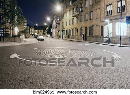 Urban Roundabout in East London at Night View Large Photo Image Stock Photography - Urban Roundabout in East London at Night. Fotosearch