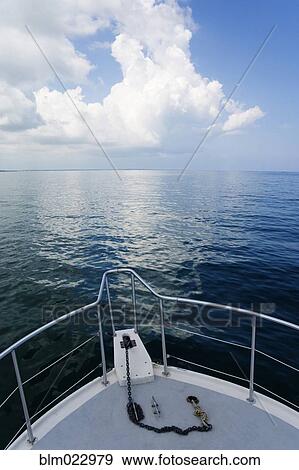 Stock Photo - View of Ocean from Boat. Fotosearch