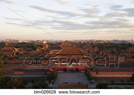 View of the Forbidden City from Jingshan Park in Beijing, China View Large Photo Image Stock Photo - View of the Forbidden City from Jingshan Park in Beijing, China. Fotosearch