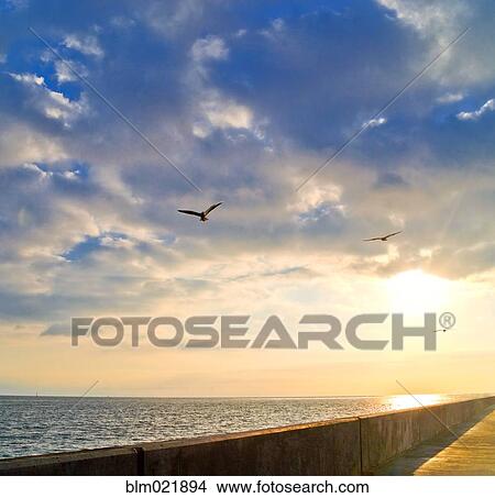 Walkway Along Oceanfront View Large Photo Image Picture - Walkway Along Oceanfront. Fotosearch