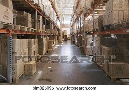 Stock Photography - Warehouse Aisle. Fotosearch