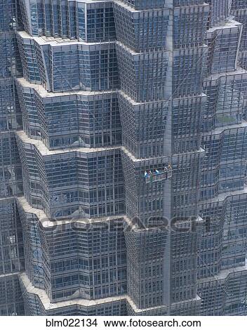 Picture - Window Cleaning on a Modern Skyscraper. Fotosearch
