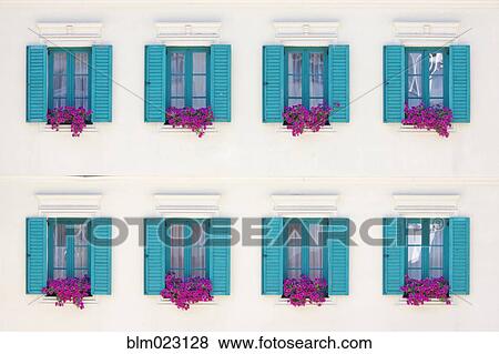 Stock Photo - Windows and Window Boxes. Fotosearch
