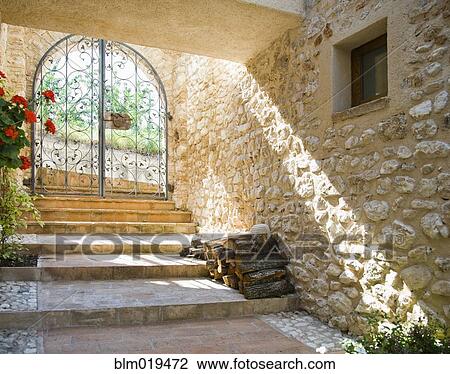 Wrought Iron Gate and Stairs View Large Photo Image Stock Image - Wrought Iron Gate and Stairs. Fotosearch