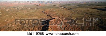 Stock Photo - Aerial view of Valley of the Gods, Utah, United States. Fotosearch