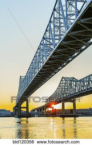 Bridge over river, New Orleans, Louisiana, United States View Large Photo Image Stock Photograph - Bridge over river, New Orleans, Louisiana, United States. Fotosearch