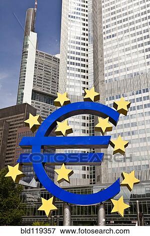 Stock Photo - Euro symbol on city street. Fotosearch