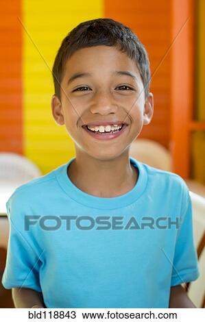 Stock Image - Hispanic boy smiling. Fotosearch